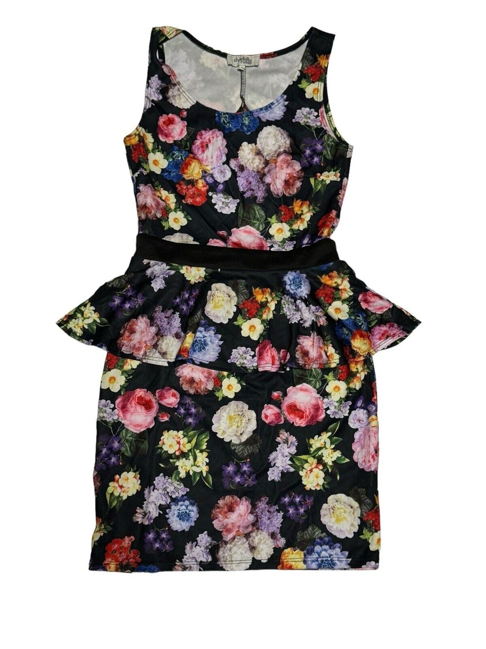 Charlotte Russe Sleeveless Floral Knee Length Bodycon Dress Size Small